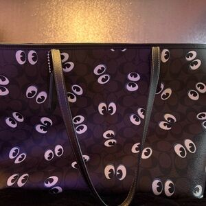 Coach Black Tote with Eye Design